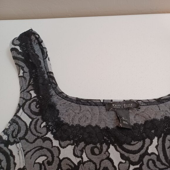 White House Black Market Lace Trimmed Y2K Charmed Style Tank Size Large - Picture 5 of 8